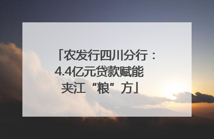 农发行四川分行：4.4亿元贷款赋能夹江“粮”方