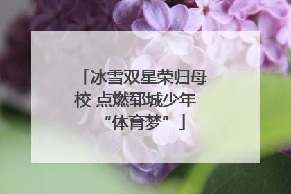 冰雪双星荣归母校 点燃郓城少年“体育梦”