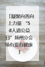 凝聚向善向上力量 “5·8人道公益日”扬州分会场有爱有健康