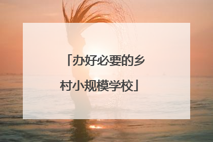 办好必要的乡村小规模学校
