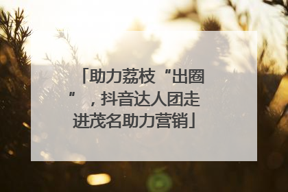 助力荔枝“出圈”，抖音达人团走进茂名助力营销