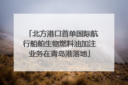 北方港口首单国际航行船舶生物燃料油加注业务在青岛港落地