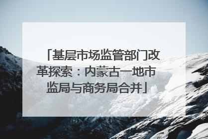 基层市场监管部门改革探索：内蒙古一地市监局与商务局合并