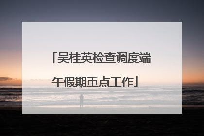 吴桂英检查调度端午假期重点工作
