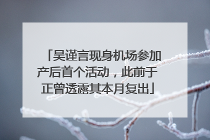 吴谨言现身机场参加产后首个活动，此前于正曾透露其本月复出