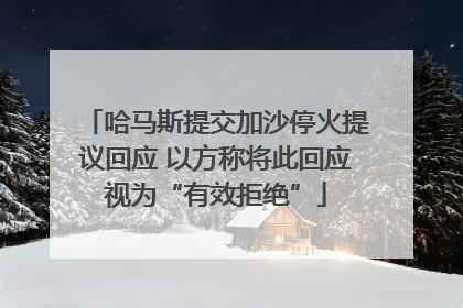 哈马斯提交加沙停火提议回应 以方称将此回应视为“有效拒绝”