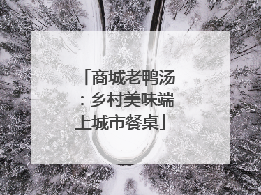商城老鸭汤：乡村美味端上城市餐桌