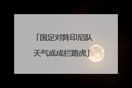 国足对阵印尼队 天气或成拦路虎
