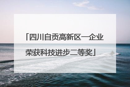 四川自贡高新区一企业荣获科技进步二等奖