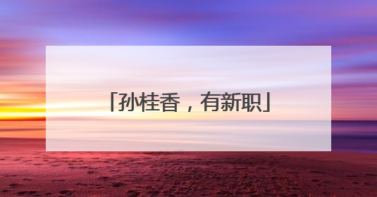 孙桂香，有新职