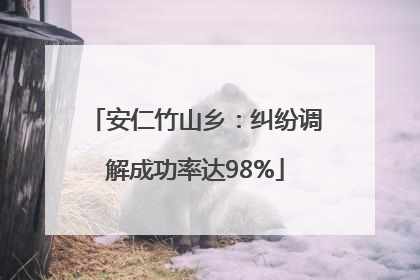 安仁竹山乡：纠纷调解成功率达98%