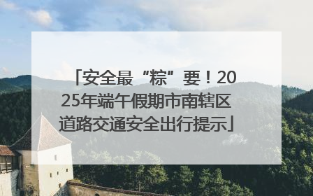 安全最“粽”要！2025年端午假期市南辖区道路交通安全出行提示