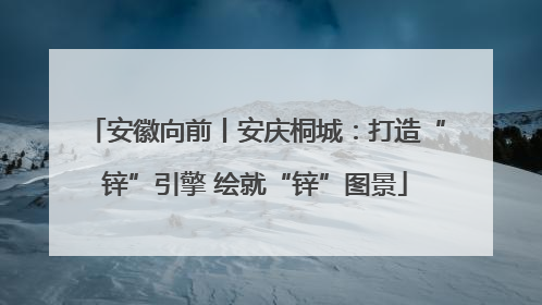 安徽向前丨安庆桐城：打造“锌”引擎 绘就“锌”图景