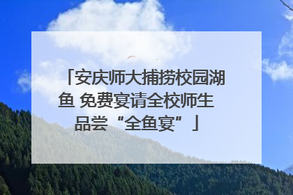 安庆师大捕捞校园湖鱼 免费宴请全校师生品尝“全鱼宴”