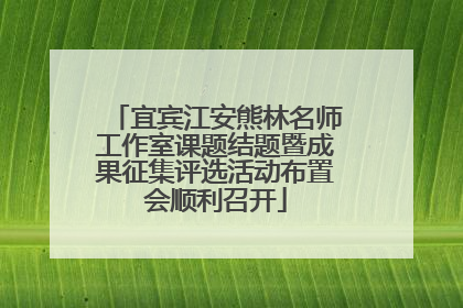 宜宾江安熊林名师工作室课题结题暨成果征集评选活动布置会顺利召开