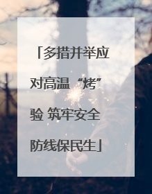 多措并举应对高温“烤”验 筑牢安全防线保民生