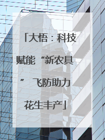 大悟：科技赋能“新农具” 飞防助力花生丰产
