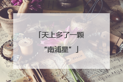 天上多了一颗“南浦星”