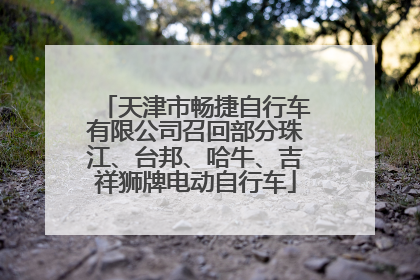 天津市畅捷自行车有限公司召回部分珠江、台邦、哈牛、吉祥狮牌电动自行车