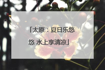 太原：夏日乐悠悠 水上享清凉