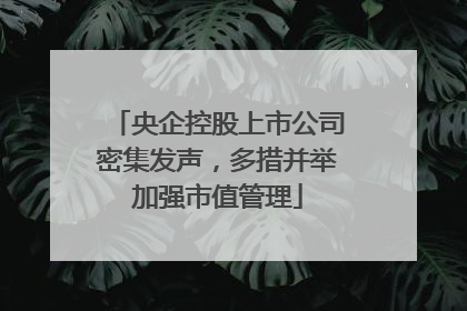 央企控股上市公司密集发声，多措并举加强市值管理