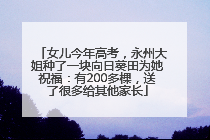 女儿今年高考，永州大姐种了一块向日葵田为她祝福：有200多棵，送了很多给其他家长