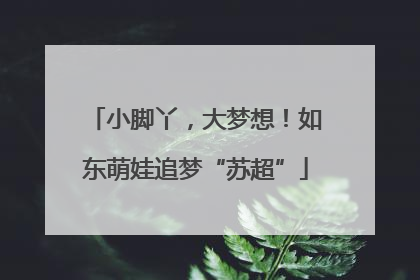 小脚丫，大梦想！如东萌娃追梦“苏超”