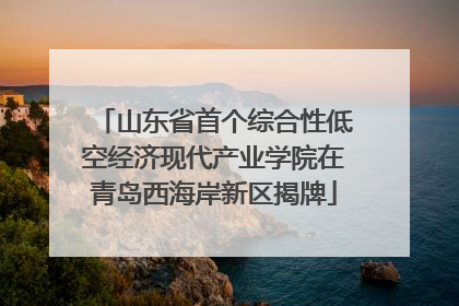 山东省首个综合性低空经济现代产业学院在青岛西海岸新区揭牌