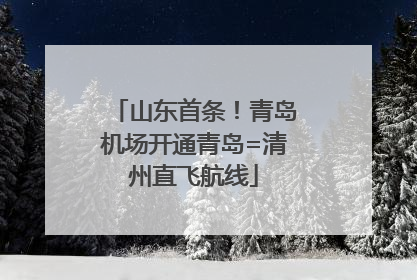 山东首条！青岛机场开通青岛=清州直飞航线