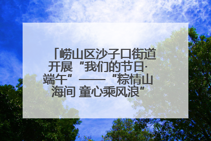 崂山区沙子口街道开展“我们的节日·端午”——“粽情山海间 童心乘风浪”文明实践活动