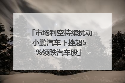 市场利空持续扰动 小鹏汽车下挫超5%领跌汽车股