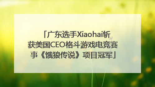 广东选手Xiaohai斩获美国CEO格斗游戏电竞赛事《饿狼传说》项目冠军