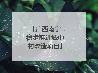 广西南宁：稳步推进城中村改造项目