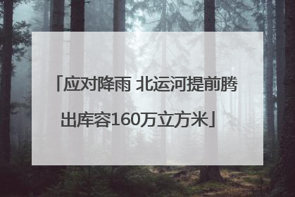 应对降雨 北运河提前腾出库容160万立方米