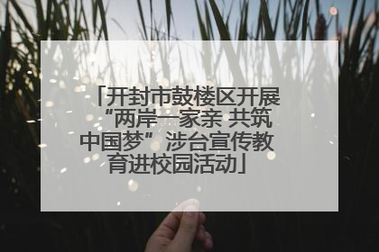 开封市鼓楼区开展“两岸一家亲 共筑中国梦”涉台宣传教育进校园活动