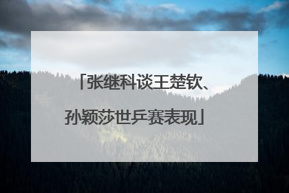 张继科谈王楚钦、孙颖莎世乒赛表现