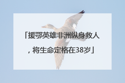 援鄂英雄非洲纵身救人，将生命定格在38岁