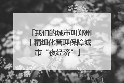 我们的城市叫郑州丨精细化管理保障城市“夜经济”