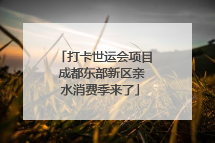 打卡世运会项目 成都东部新区亲水消费季来了