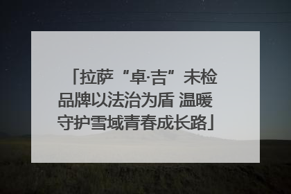拉萨“卓·吉”未检品牌以法治为盾 温暖守护雪域青春成长路