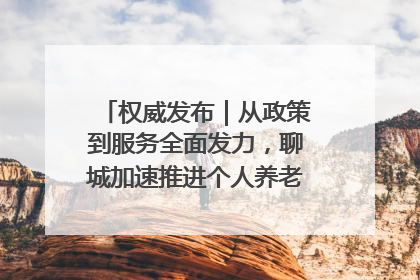 权威发布｜从政策到服务全面发力，聊城加速推进个人养老金制度落地