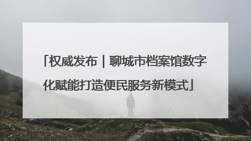 权威发布｜聊城市档案馆数字化赋能打造便民服务新模式