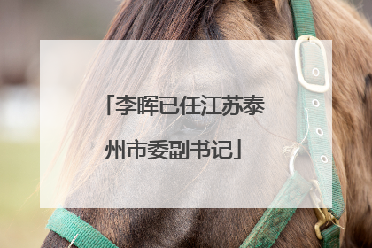 李晖已任江苏泰州市委副书记
