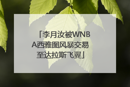 李月汝被WNBA西雅图风暴交易至达拉斯飞翼