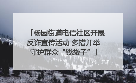 杨园街道电信社区开展反诈宣传活动 多措并举守护群众“钱袋子”