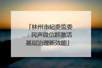 林州市纪委监委：民声微信群激活基层治理新效能