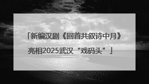 新编汉剧《回首共叙诗中月》亮相2025武汉“戏码头”
