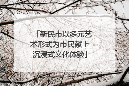 新民市以多元艺术形式为市民献上沉浸式文化体验