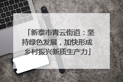 新泰市青云街道：坚持绿色发展，加快形成乡村振兴新质生产力