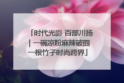 时代光影 百部川扬｜一碗凉粉麻辣破圈 一根竹子时尚跨界